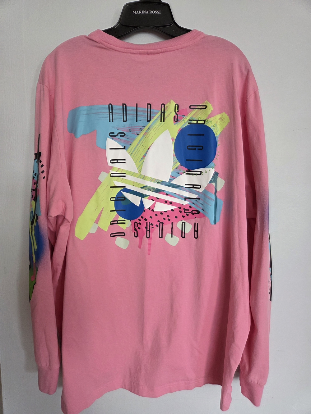 adidas Originals Pink Graphic Long Sleeve T-Shirt 2XL